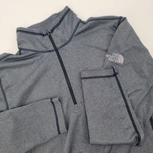 The North Face Mens Gray 1/4 Zip Long Sleeve Mock Neck Pullover Shirt Athletic M